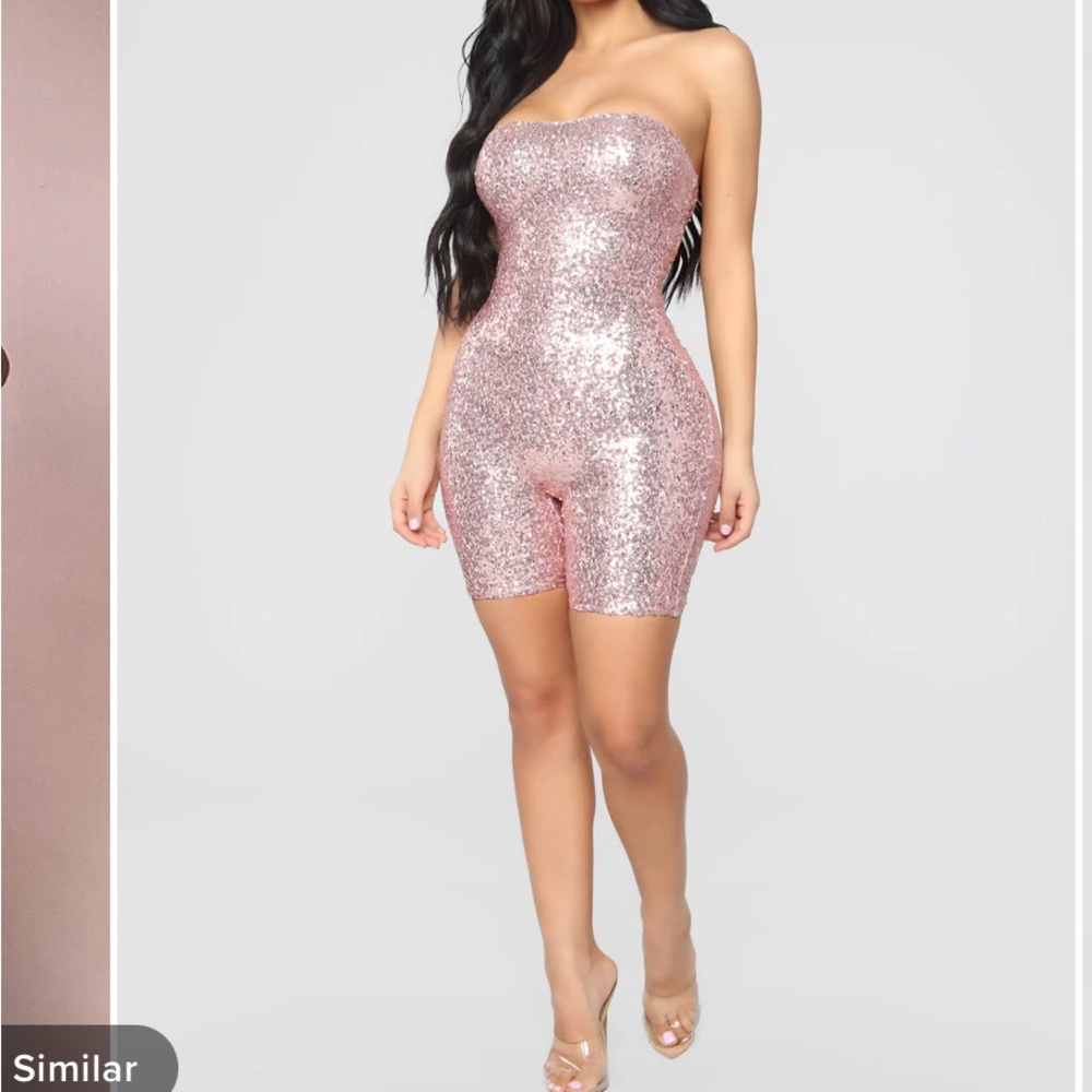Blush Pink Sequin Romper